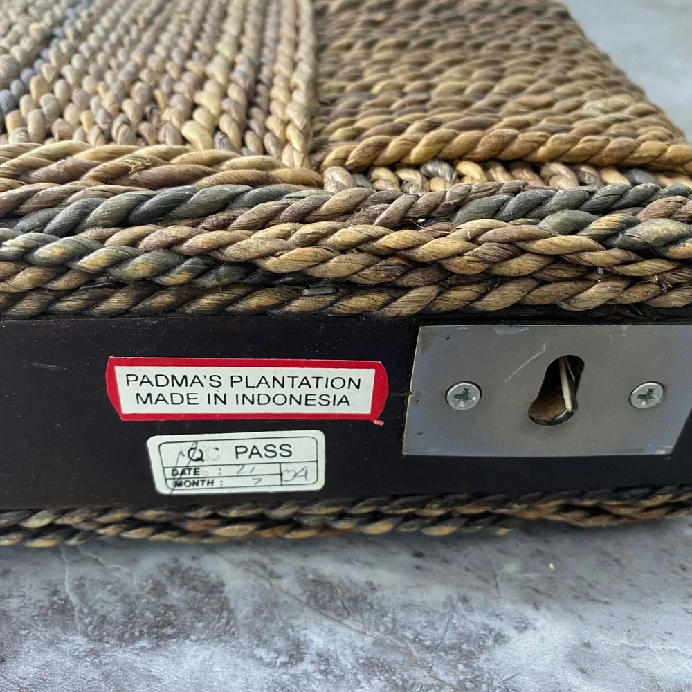 Padmas Plantation Woven Seagrass Floating Wall Shelf Brown SHLF03-AB S Indonesia